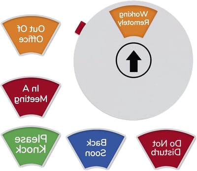 Kantoor Deurbord - Privacy Teken - Thuiswerken - 6 Opties Roterend - 15.5 cm - Grijs