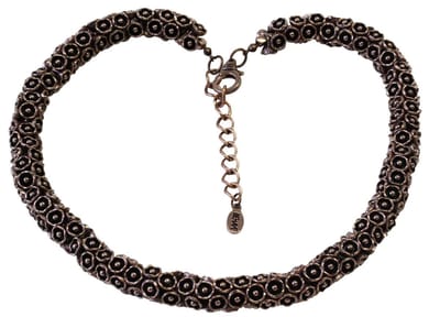 Behave - Ketting - Vintage Antiek Zilverkleur Metaal - Diabolo - Bloemvormige Kelk