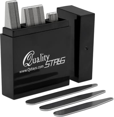40x RVS Collar staven voor Overhemden - 3 Maten Collar Supports in Opbergdoos
