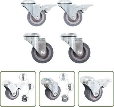 vidaXL - 12 - st - Zwenkwielen - met - boutgaten - 50 - mm
