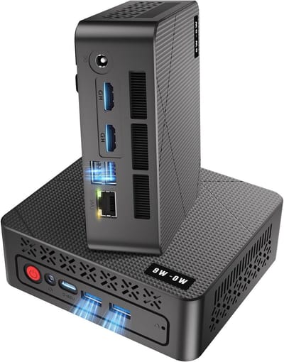 Mini Desktop Computer - Compacte PC - Productief Werken - Krachtige Ryzen Processor - 8GB RAM 256GB SSD - Donker Zwart