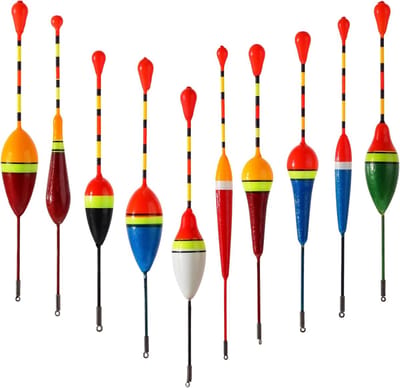 SnelShoppen - 10 Stuks Vissers Floats Bobbers Set - Hooggevoelige Vissen Accessoires voor Forel en Andere Vissoorten - Multifunctionele Vlotters voor