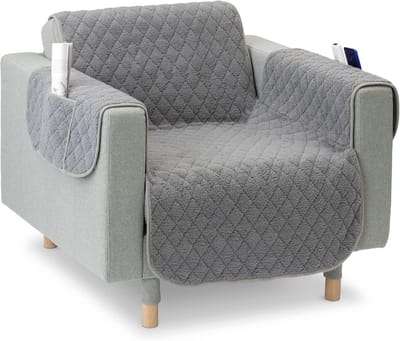Zitkussen voor Fauteuil - Zitbescherming met Zakken - 191 x 165 cm Herbruikbare Sofa Bescherming - Wasbare Hoes