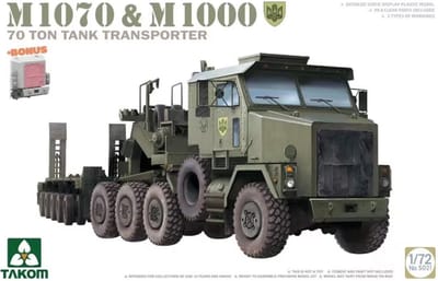 Takom Modelbouwpakket Militaire voertuigen - 5021 M1070 Truck - M1000 Trailer - 70 Ton Tank Transporter Plastic - 1:72 - Modelbouw