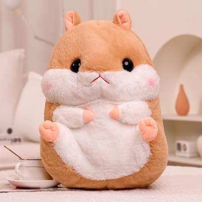 40cm Kawaii Hamster Pluche Pop Deken Handwarmer 3-in-1 Schattige Meloenpit Hamster Speelgoed Cadeau only doll bruin