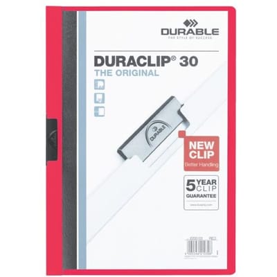 Klemmap Durable Duraclip A4 3mm 30 vellen rood