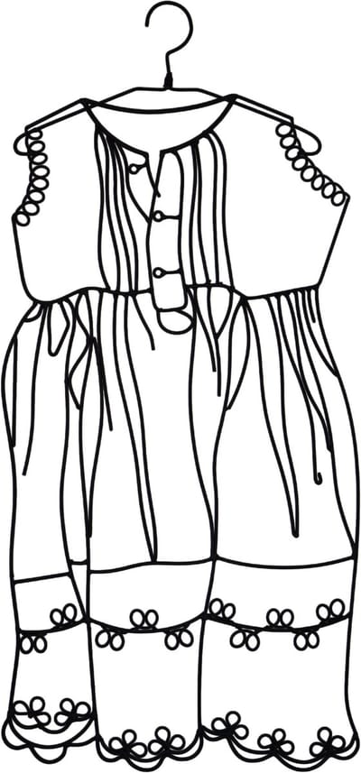 UNUS® Wanddecoratie jurk met hanger zwart 68x31 cm