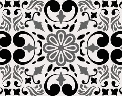 10 tegelstickers Portugees motief 20x25cm kleur zwart - backsplash - peel and stick - plakfolie - tegelstickers Portugal - badkamermuur, keukenmuur, toiletmuur - zelfklevend - rechthoekig - langwerpig