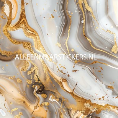 15 tegelstickers marmer bruin met goud 15cm x 15cm - backsplash - peel and stick - plakfolie - voor badkamer, keuken of toilet - zelfklevend