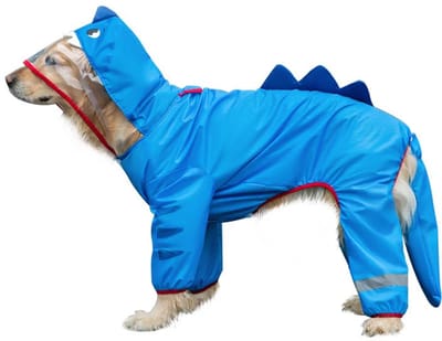 Regenjas voor huisdieren, hondenregenjas, geschikt voor middelgrote tot grote rassen – bedekt de poten en staart volledig – geschikt voor Golden Retrievers en andere grote rassen.-3XL (Aanbevolen gewicht 9-14 kg)
