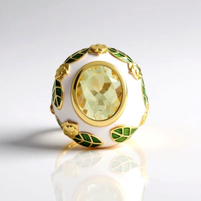 Cavill - Groene Amethist Ring 4,5 ct - Verguld 925 Sterling Zilver - Ovaal geslepen - Plantmotief - Elegante Braziliaanse Edelstenen Sieraden