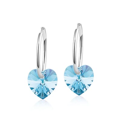 Montebello Oorbellen Claire HZ45 - Swarovski Hart - 925 Zilver Gerhod.- Ø10mm - 20mm