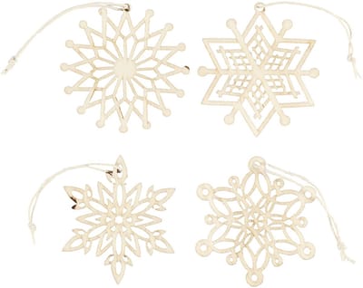 Ornamenten triplex - Houten ornamenten - Home deco hout - Decoratieve houten figuren - Triplex decoraties - Hout ornamenten DIY - 7x7x0,3 cm - 8 stuks