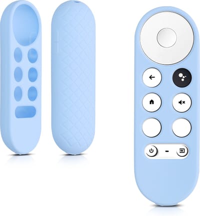 kwmobile hoes geschikt voor Google Chromecast 2020 4K / Chromecast 2022 HD - Siliconen anti-slip hoes voor afstandsbediening in lichtblauw