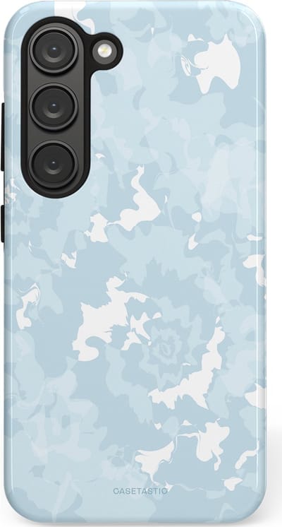 Casetastic Hoesje Geschikt voor Samsung S23 - Stijlvolle Beschermende Duo-layer Case - Blauwe wervels