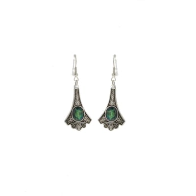 Behave - Oorbellen - Vintage dames oorhangers - Groen accent - 5.3 cm