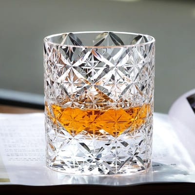 K9 Kristal Sterrenhemel Whiskeyglas Sterrenlicht Edo Kiriko Handgravering Zwaar Whiskey Rock Likeur Wijn Glazen XO Tumbler Cadeaudoos 220ml gray