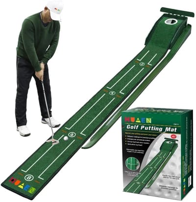 CYRO - Putting Mat - Golf Putting Mat - Putting Mat Golf - Golfmat incl. Automatische Balretour - In- & Outdoor - Thuis & Kantoor