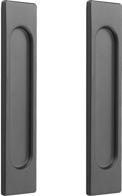 2-pack zelfklevende haakse schuifdeurgrepen, verborgen handgreep van aluminiumlegering, verzonken handgreep zonder ponsen voor schuifdeuren, kasten en laden, grijs, 148 mm