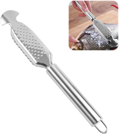 Professionele Vis Schraper van Roestvrij Staal 23x3.5cm - Vis Schubben Verwijderaar voor Keuken en Vismarkten, Ideaal voor Schoonmaken en Voorbereiden van Zeevruchten