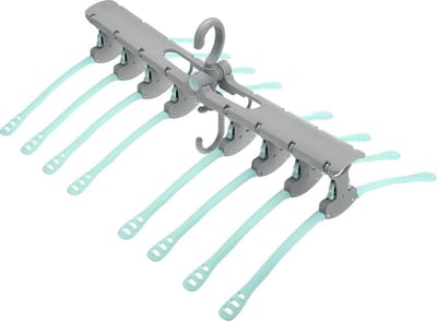 Multi-Functionele Ruimtebesparende Kledinghanger - Kleerhanger - Kledingrek Kapstok Jas Broek Hanger - Ideaal voor het Opbergen van Kleding - Grijs/Groen