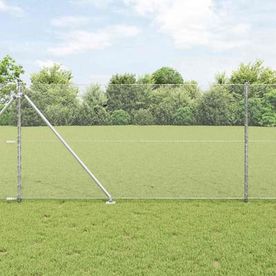 vidaXL - zeshoekig - gaasgek - met - palen - 10 - x - 1,2 - m - Gegalvaniseerd - staal