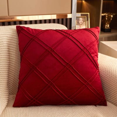 Zachte Velours Vierkante Kussenhoezen Decoratieve Effen Kleur Kussenhoes Diamantpatroon Kussensloop