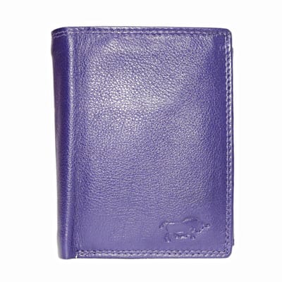 Donkerpaarse Euro Portemonnee Leer - Compact Leren Portemonnee Donkerpaars