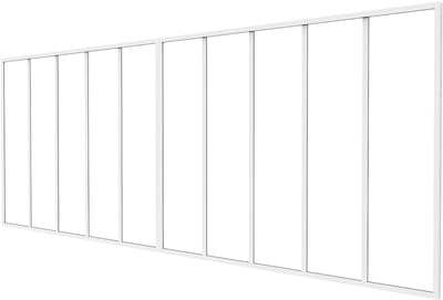 Vente-unique Werkplaatsraam van gepoedercoat aluminium - L210 x H130 cm (B x H) - Wit - BAYVIEW
