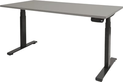 Zit Sta Bureau - T-poot Elek 180x90 grijs -zwart frame