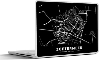 Laptop sticker - 11.6 inch - Kaart - Zoetermeer - Zwart - 30x21cm - Laptopstickers - Laptop skin - Cover