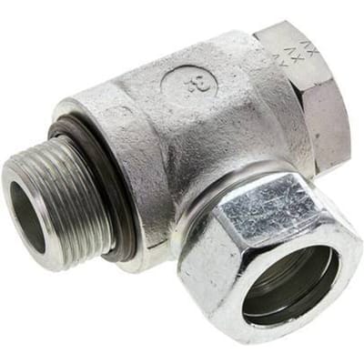 28L & G1'' Verzinkt Stalen Swivel Joint Snijringkoppeling Buitendraad 160bar NBR O-ring Draaibaar ISO 8434-1