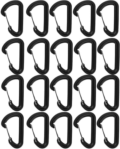 Dailygoods- Karabijnhaak 20 Stuks - Verstelbare Outdoor Gesp - Duurzaam POM-Materiaal - Slijtvast en Veilig - Multifunctioneel Accessoire - Buitensport Gesp