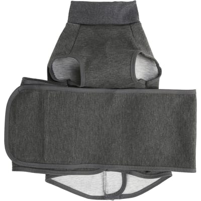Vêtements de confort pour chien Restez calme et réduisez l'anxiété Gilet veste respirant pour chien anxieux avec crochet et S gray
