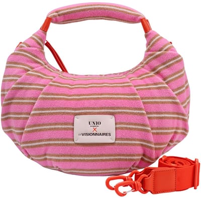 Unio Hamburg x Les Visionnaires schoudertas Frottee Unio Kitzbuehel Pink Cognac Ecru roze