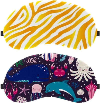 Slaapmasker Zee Dieren - Oogmasker Nachtblinddoek - Ontspannen Slapen - Volledig Licht Blokkerend - 195 x 10 cm - Kleurrijk