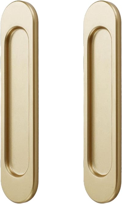 2 Pack Self Adhesive Oval Sliding Door Handles, Sliding Door Handle, Concealed Aluminum Alloy Handle Countersunk - ShopVlot