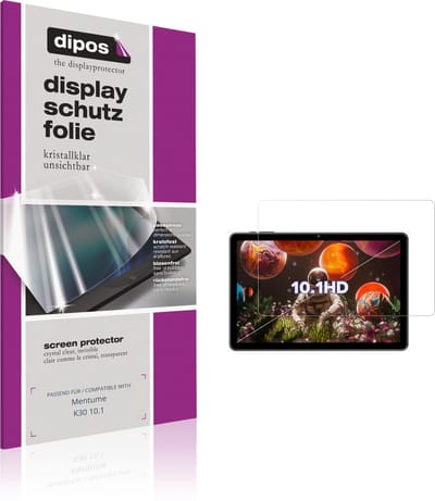 dipos – 2x Beschermfolie geschikt voor Mentume K30 10.1 | Krasbestendige & heldere Screenprotector Ultra-Thin