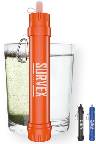 Thijox - Personal Water Filter Straw 4000L - Waterfilter voor Survival & Outdoor - BPA-vrij Noodpakket - Drinkfles Outdoor - Waterzuiveringsapparaat -