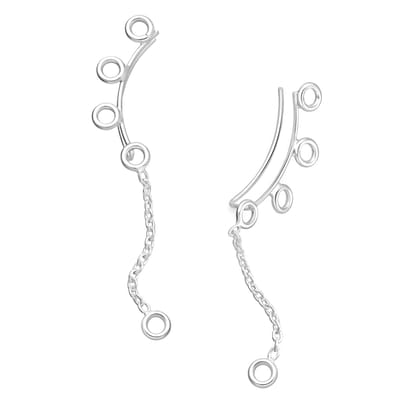 EAR IT UP - Oorklimmers - Cirkels - Hanger - Ear climbers - Earclimbers - Ear crawlers - 925 sterling zilver - 25 x 23 mm - 1 paar