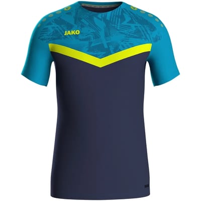 Jako Iconic T-Shirt Kinderen - Marine / Jako Blauw / Fluogeel | Maat: 116