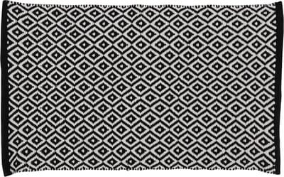 Differnz Wales Badmat 100% katoen zwart wit 50 x 80 cm