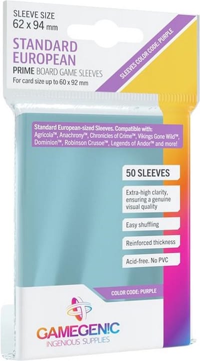 Gamegenic: Prime Board Game Sleeves - Purple