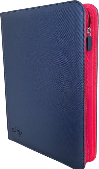 TradingCardPro® Deluxe Verzamelmap – Met Ritssluiting – Geschikt voor Pokémon kaarten – 360 Kaarten – 20 pagina's - 9 Pocket - Binder – Zwart met rode details