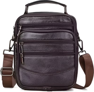 WoYoW® - Heren Lederen Schoudertas - Koerierstassen - Handtassen - Echt Lederen - Tablet - Crossbody - Office - koffie