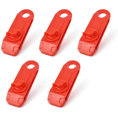 Dekzeilclip Tentluifel Clipgesp Outdoor Windkabelklemmen Herbruikbare luifelklem Camping 5PCS rood