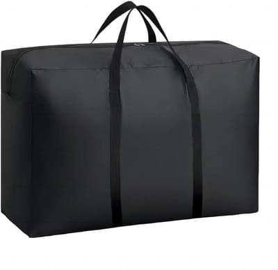 Opbergtas, 150 L Beschermhoes voor Tuinkussens, Kussentas, Tuinkussen, 420D Organizer-tas, Opbergzakken, Opslagzak met Rits en Handvat (L100xW27xH56cm, 2 Stuks, Zwart)