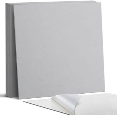Coloray Wandpanelen Zelfklevend - Kleur: Lichtgrijs Zelfklevende Wandpanelen - 50 cm x 50 cm - Grijs Wandpaneel PVC - 4 stuks - Eénkleurige Wandpanelen Zelfklevend - Wandbord Keuken - Wandpaneel Badkamer