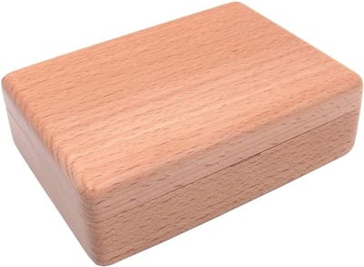 Compacte Houten Sieradenopbergdoos voor Ringen, Oorbellen en Kettingen - 12x8x4 cm, Zwart Beukenhout