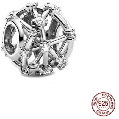 100 %925 Sterling Zilveren Bedels Ronde Holle Kralen Geschikt voor Mode Bedelarmband Maken voor Vrouwen Doe-het-zelf Mode Sieraden gray
